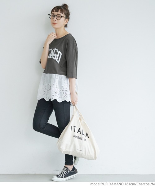 coca（コカ） tシャツ Tシャツ レース切り替えロゴT : ZOZOTOWN Yahoo
