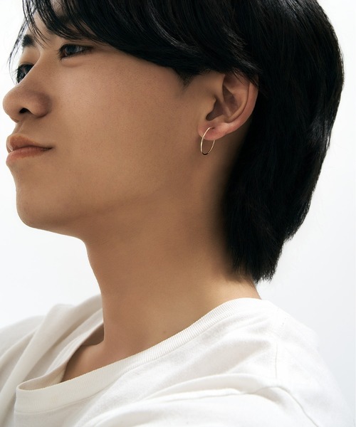 K18フープピアス Jewel closet by L&Co. ピアス K18 フープ ピアス 1mm幅×20mm