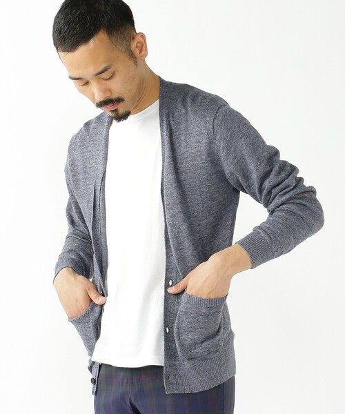 BEAMS+ カーディガン BEAMS PLUS / リネン メンズ : ZOZOTOWN