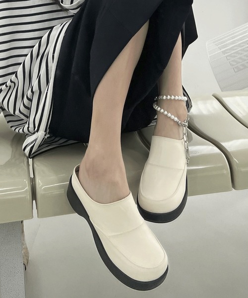 minsobi（ミンソビ） サンダル 厚底ローファーサボ レディース
