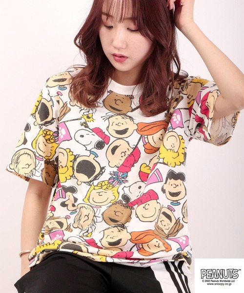 Tシャツ Tシャツ Peanuts Snoopy スヌーピー 総柄半袖キャラクターtシャツ Tr Sys Com