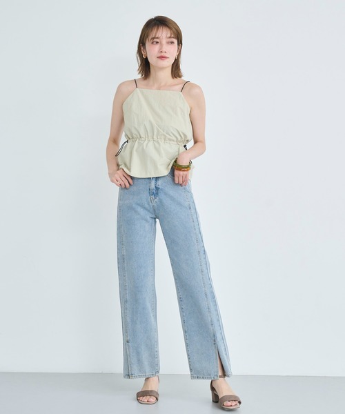 ANNTIAN サイズL グラデーションデニムパンツ ハイウエスト 13.5ozワイドストレートグラデーションデニム（デニムパンツ
