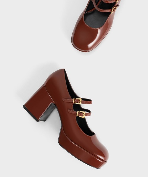 CHARLES ＆ KEITH パンプス ブロックヒール メリージェーン