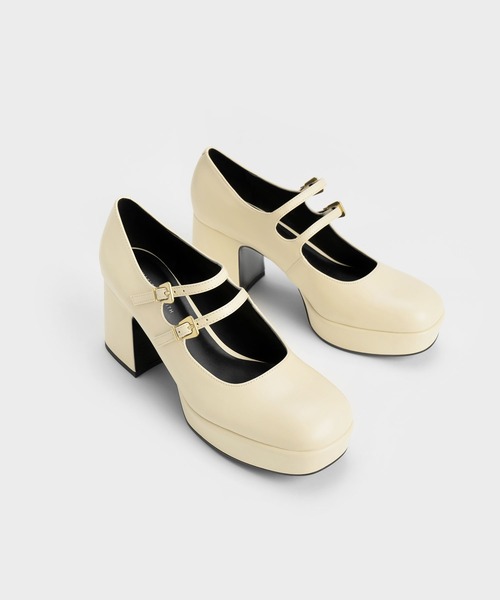 CHARLES ＆ KEITH パンプス ブロックヒール メリージェーン