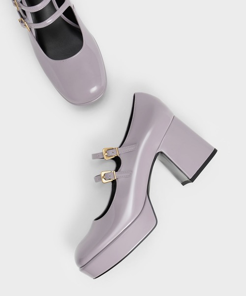 CHARLES ＆ KEITH パンプス ブロックヒール メリージェーン