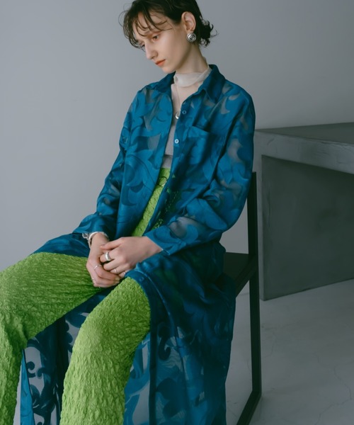 sahara レディース ワンピース Lace Long Shirt Dress sahara レディース ワンピース Lace Long Shirt Dress