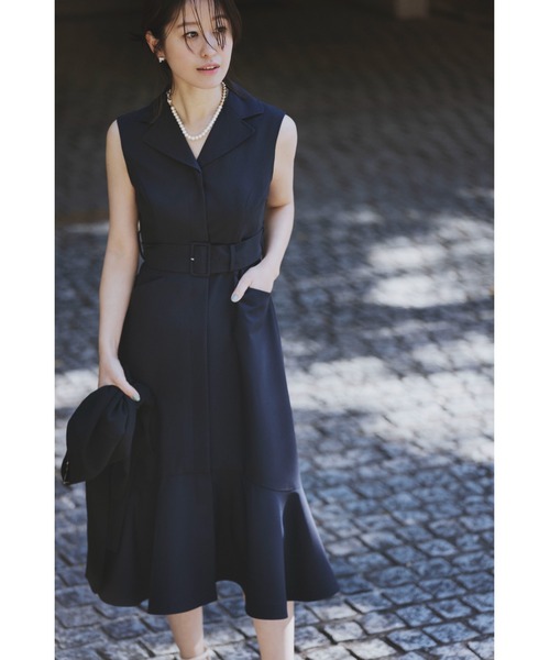 ワンピース 太ベルト付きワンピース 