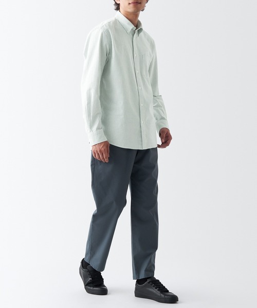 無印良品（MUJI） シャツ 洗いざらしオックスボタンダウン長袖シャツ