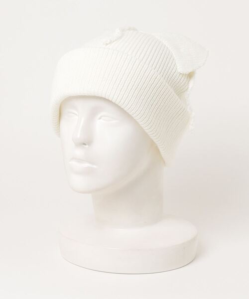 ニットキャップ・ビーニー THE GREATEST Earmuffs Beanie Ivory FUNALIVE ニット帽 ニットキャップ PAGE ONE アンゴラニット帽