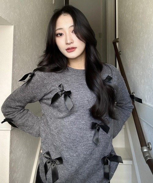 Chick ニット セーター 「元日向坂46 渡邉 美穂様着用」RIBBON CREW