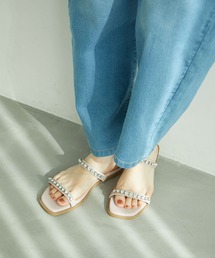 ROPE' PICNIC サンダル ビジュー・パールバンドフラットサンダル