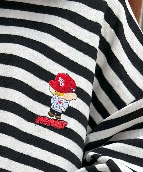 m*い様 y2k バーバリーロンドン　ボーダーTシャツ ピチT 刺繍　パフスリー m*い様 y2k バーバリーロンドン ボーダーTシャツ ピチT 刺繍