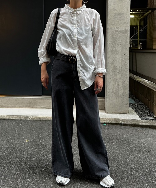 ブラウス シャツ 2WAY BUTTON BIG SHIRT レディース tiptop シャツ ブラウス レース襟付き2wayブラウス レディース