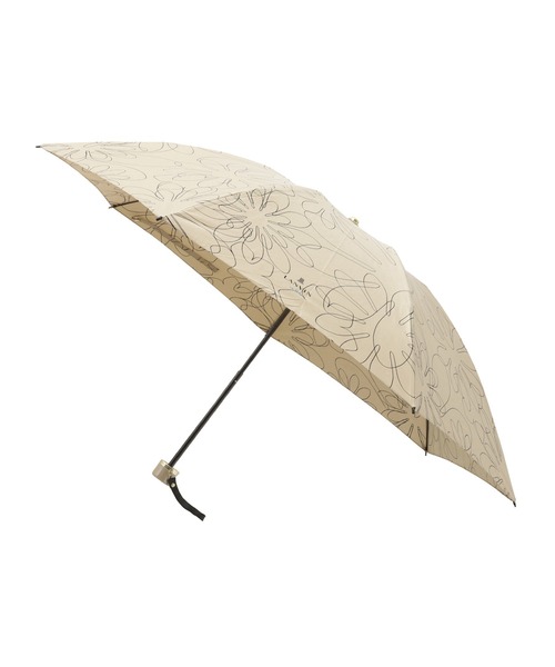 LANVIN en Bleu 折りたたみ傘 雨傘 簡単開閉 ラインフラワー