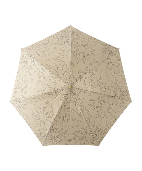 LANVIN en Bleu 折りたたみ傘 雨傘 簡単開閉 ラインフラワー