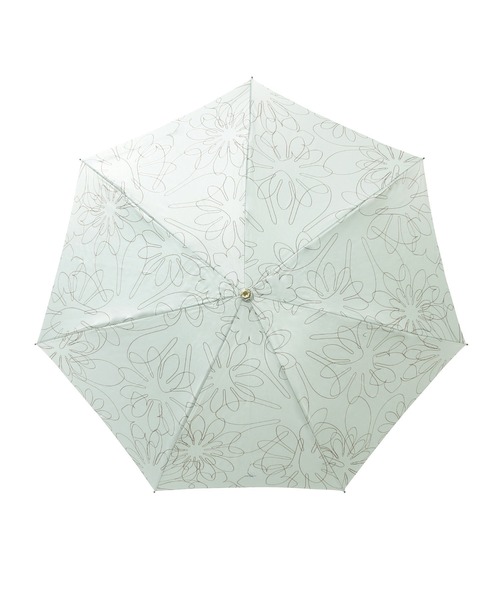 LANVIN en Bleu 折りたたみ傘 雨傘 簡単開閉 ラインフラワー