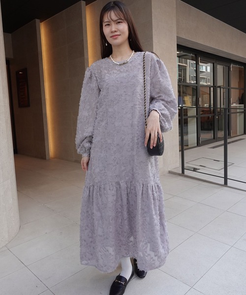 CORNERS ワンピース 花柄シアージャガード前後2wayワンピース
