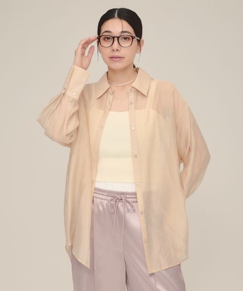 ブラウス シャツ 「eL」Sheer Long Shirt/113056 レディース