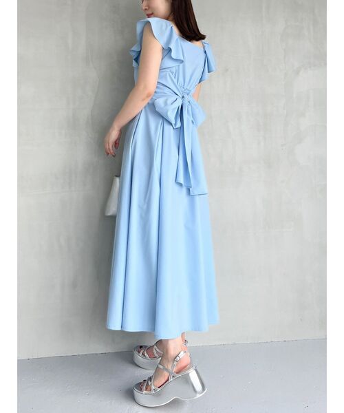 新品【MERCURYDUOマーキュリーデュオ】パフスリーブ後ろリボンワンピースM MERCURYDUO（マーキュリーデュオ）の「バックリボンドット