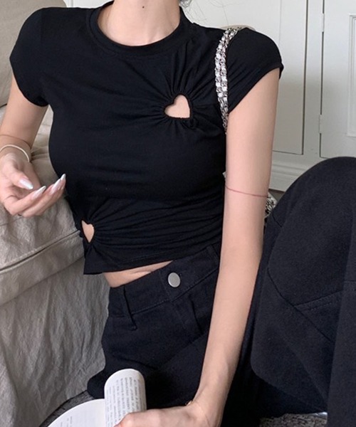 GLAMOROUS JANE（グラマラスジェーン） tシャツ 半袖 ハートカット