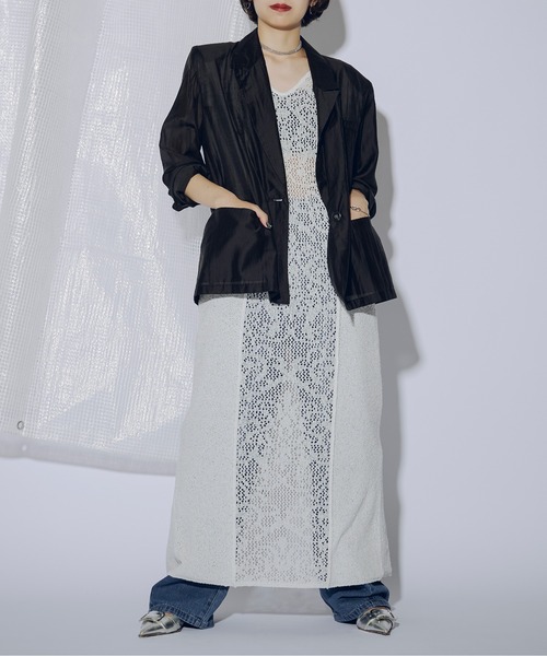 Ezick ワンピース Tiny spangle シアーニットドレス : ZOZOTOWN