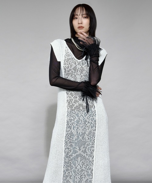 Ezick ワンピース Tiny spangle シアーニットドレス : ZOZOTOWN