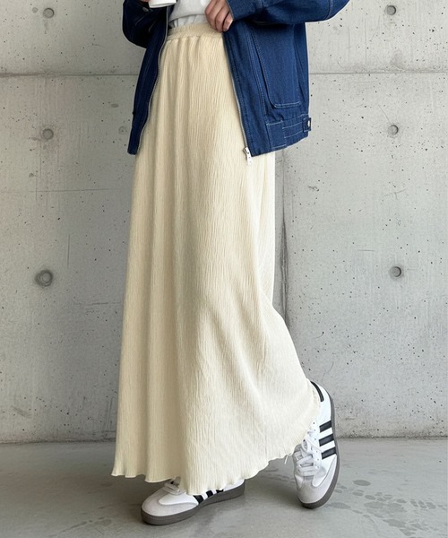 ロング スカート 「新色追加/S-LLサイズ展開」すっきり見え！ベロアプリーツバックスリットロングタイトスカート | GeeRA | 22