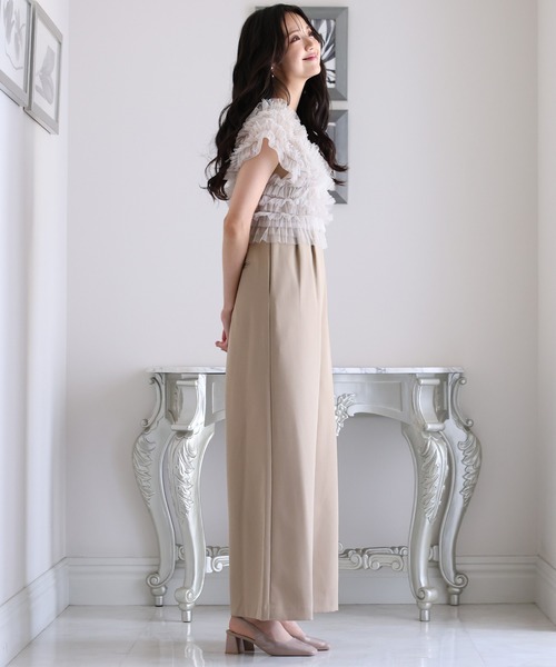 PourVous パンツドレス ワイドフォーマルお呼ばれロング丈＆結婚
