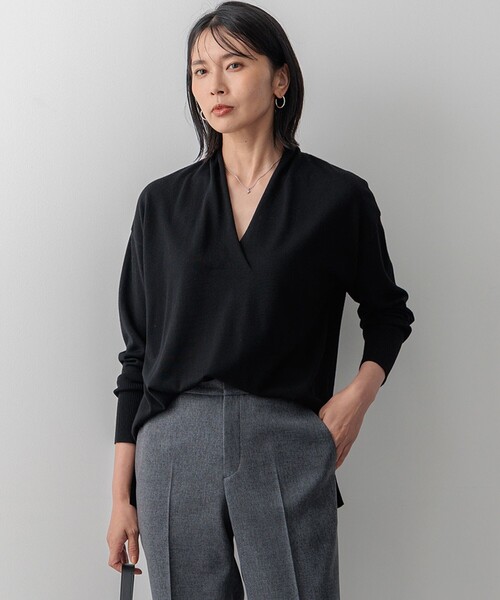 ニット セーター 「洗える」ウールテンジク Vネック ニット レディース 23区 ニット セーター 「洗える」ウールテンジク Vネック