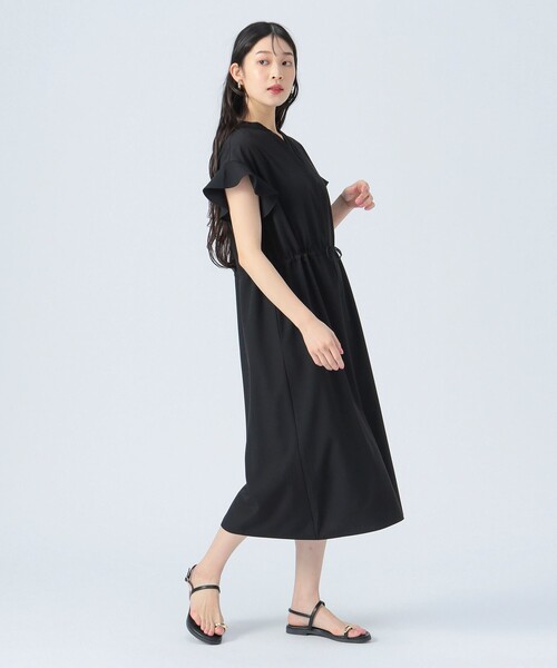 BEAMS HEART ワンピース 袖フリル ドロスト スキッパー