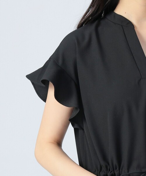 BEAMS HEART ワンピース 袖フリル ドロスト スキッパー