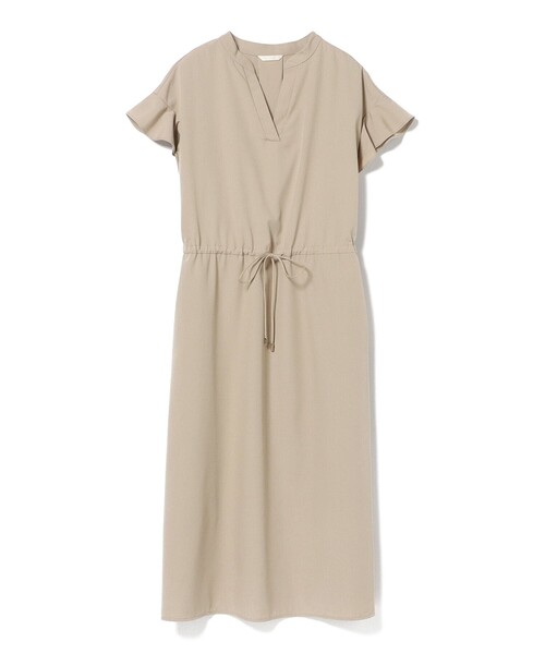 BEAMS HEART ワンピース 袖フリル ドロスト スキッパー