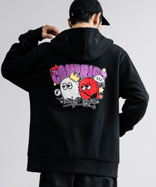 boohoo MAN★オーバーサイズ 長袖 ローシーム パーカー★スカル □ 公式 □ SAYSKY/セイスカイ スウェットパーカー ZMLHO01c901