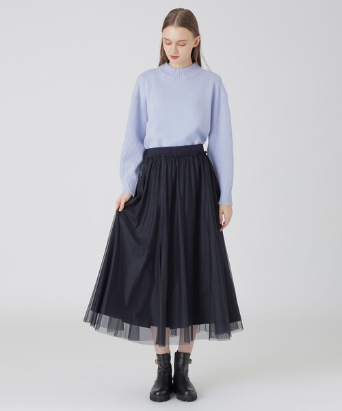 BLUE LABEL CRESTBRIDGE スカート 店舗限定】クレストブリッジチェックサキソニードビーオーバー