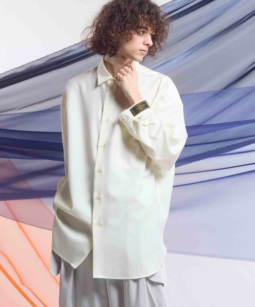 メゾンスペシャル シャツ 4色シャンブレーウォッシャブルウールプライムオーバー UNISEX》4 Colors Chambray Washable Wool Prime-Over Regular