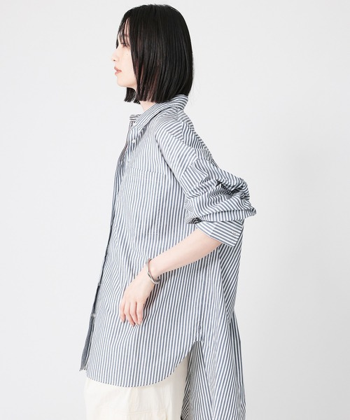BABYLONE（バビロン） ブラウス シャツ ストライプボリュームシャツ 