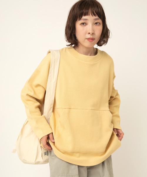 tシャツ M2382 ワッフルポケットデザインプルオーバー レディース RNA-N tシャツ M2382 ワッフルポケットデザインプルオーバー