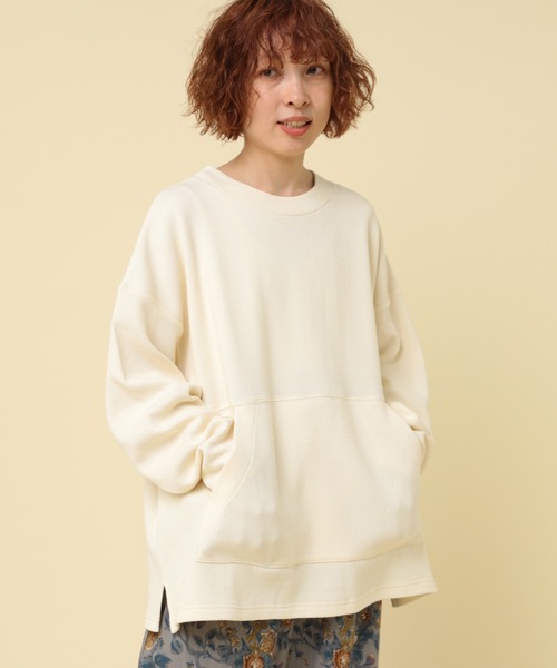 tシャツ M2382 ワッフルポケットデザインプルオーバー レディース