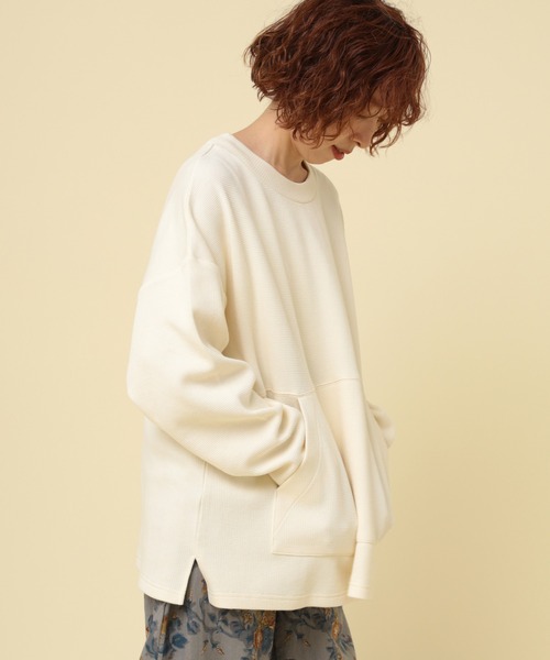 tシャツ M2382 ワッフルポケットデザインプルオーバー レディース RNA-N tシャツ M2382 ワッフルポケットデザインプルオーバー
