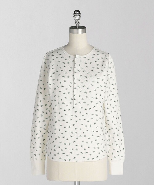 tシャツ 「LOEFF」ブルーベリー サーマル ヘンリーネック カットソー レディース