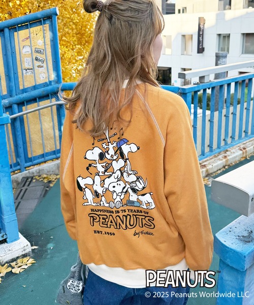 トレーナー スウェット 「PEANUTS 75th」ラグランプルオーバー レディース
