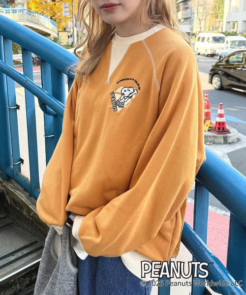 DOUBLE NAME トレーナー スウェット 「PEANUTS 75th」ラグラン