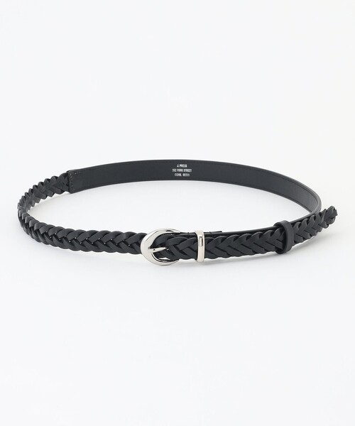 J.PRESS ジェイプレス レザーメッシュベルト ブラック