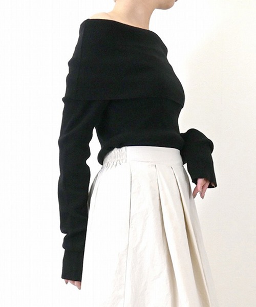 ノーブル　オフショルダー ブラックニット 楽天市場】【SALE／30%OFF】《WEB限定追加》オフショルニット