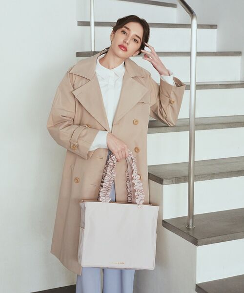 【希少】Maison de FLEUR フリルハンドマルチポケットトートバッグ 撥水加工フリルハンドルマルチポケットトートバッグ/Maison de