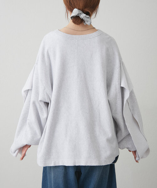 【etsinta／エシンタ】ランダムカットダメージスウェット ASTRAET＞アシッドウォッシュ ダメージ スウェット