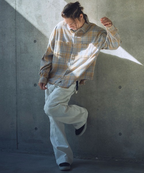 ブラウス シャツ ADAMPATEK/check looose shirt（チェックルーズシャツ）/AP2515009 レディース メンズ