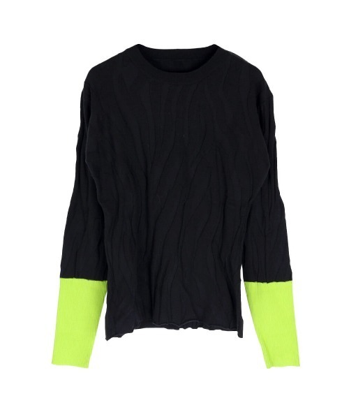 ニット セーター BI-COLOR JACQUARD KNIT (ROUND NECK