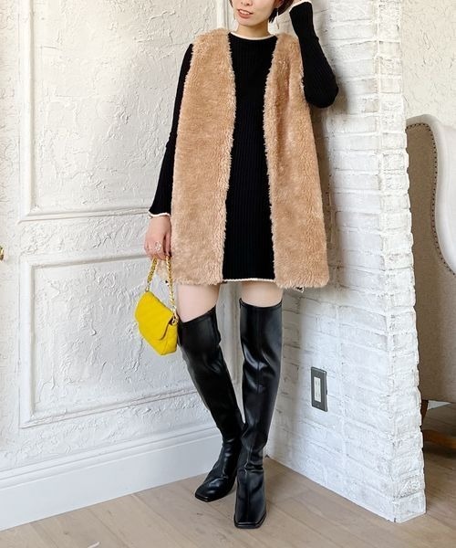 「mysty woman」 ニットワンピース FREE ブラック レディース_画像8