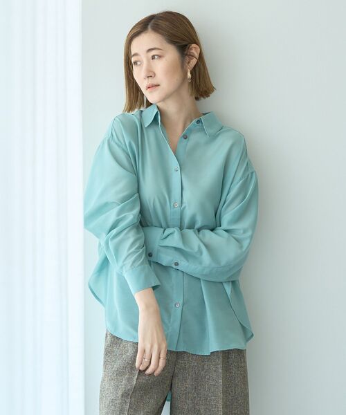 イェッカヴェッカ　シアーブラウス ラッフルストリングシアーブラウス/YECCA VECCA（イェッカ